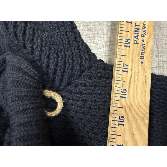 LEIF NELSON KNITTED JACKET TURTLENECK CARDIGAN Large Toggle Blue Runs Small - Picture 7 of 10
